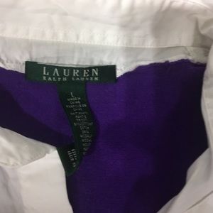 Lauren Ralph Lauren purple & white collared shirt